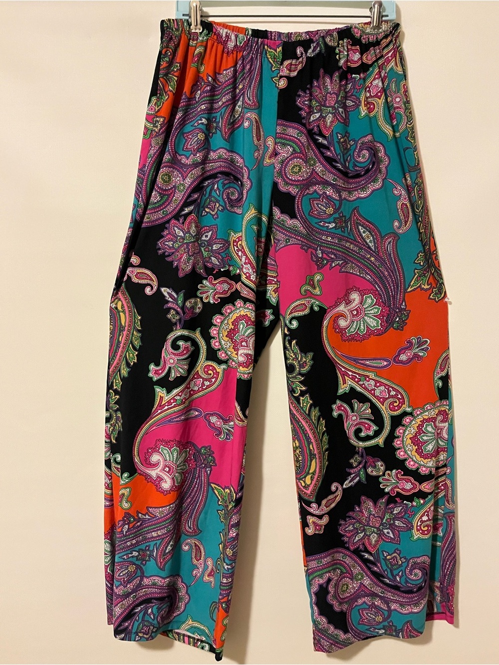 Mellisa Paige Multicolor Paisley Wide Leg Palazzo Pants Size 1X - Picture 3 of 6